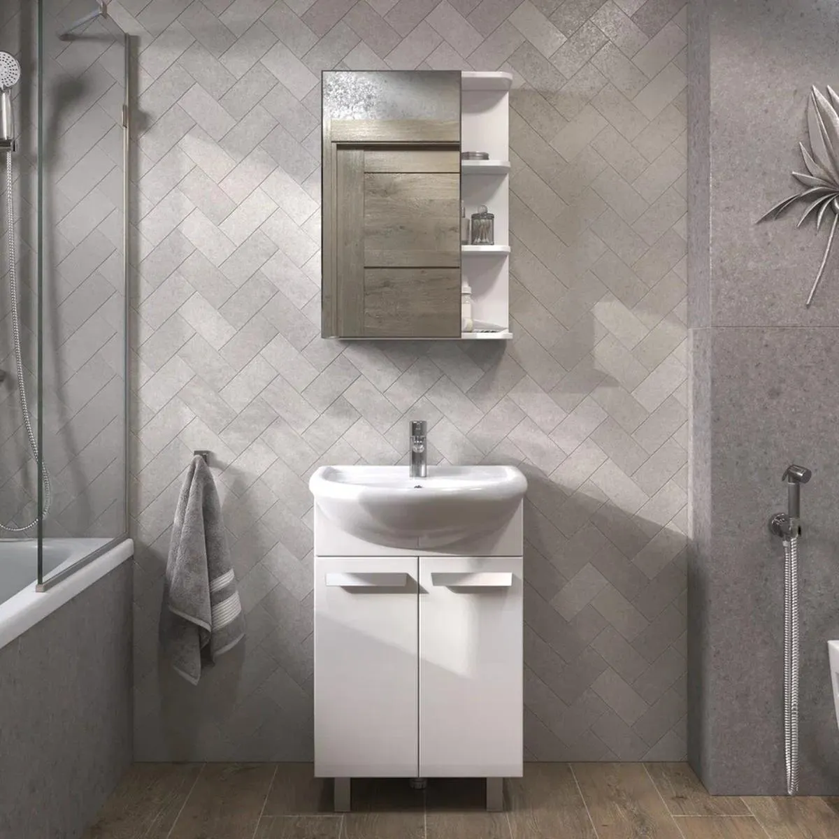 Тумба с раковиной напольная VIGO Hoska 229, 55 см