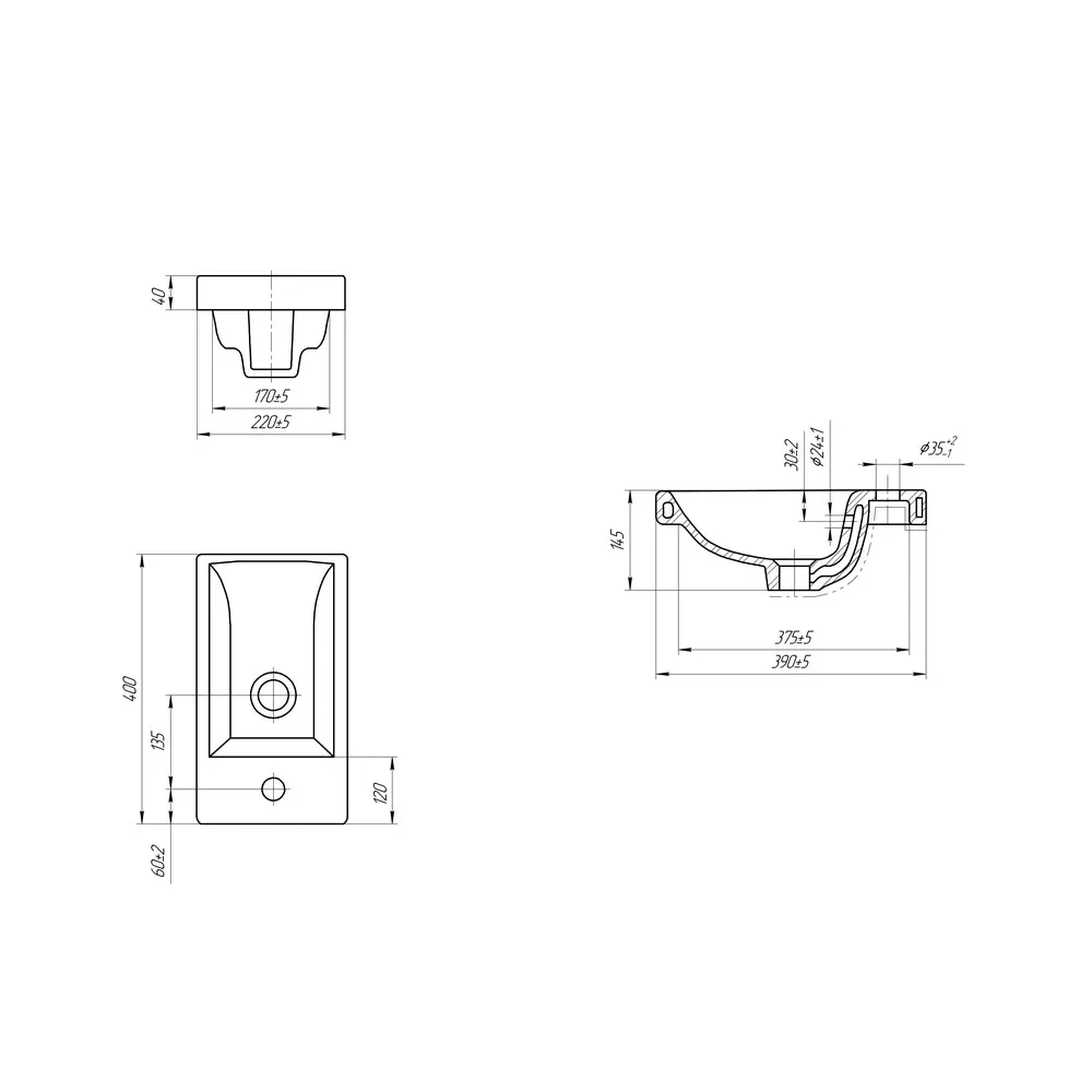 Раковина Cersanit Como S-UM-COM40/1, белый