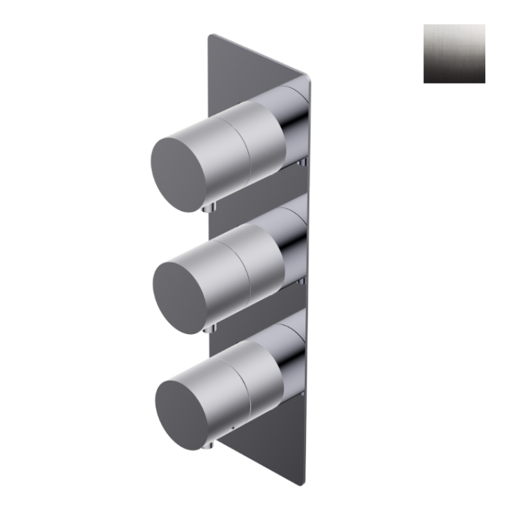 Смеситель для душа Ritmonio Tie, на 2 потребителя, Brushed Chrome (PR47HE101IX)