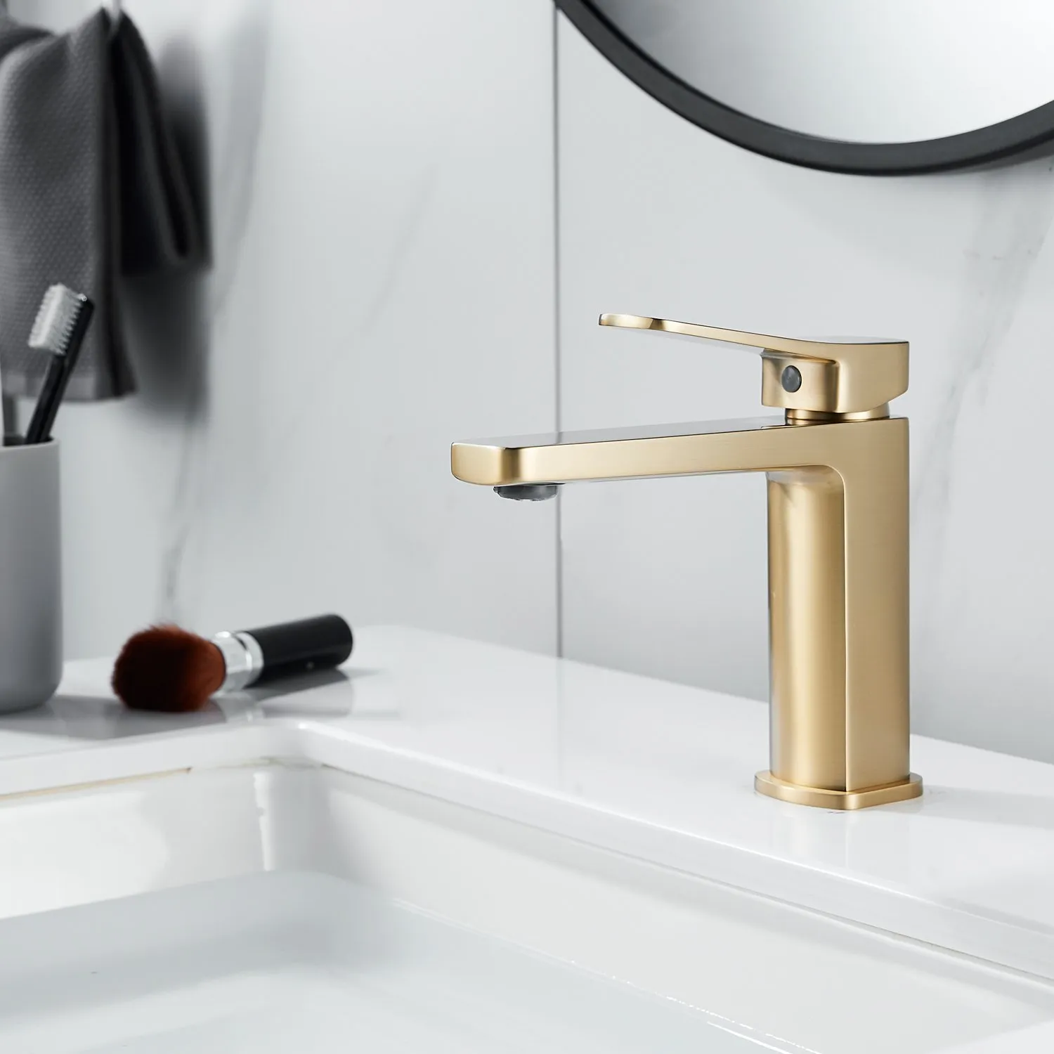 Смеситель для раковины Shevanik S9901G, золотой сатин