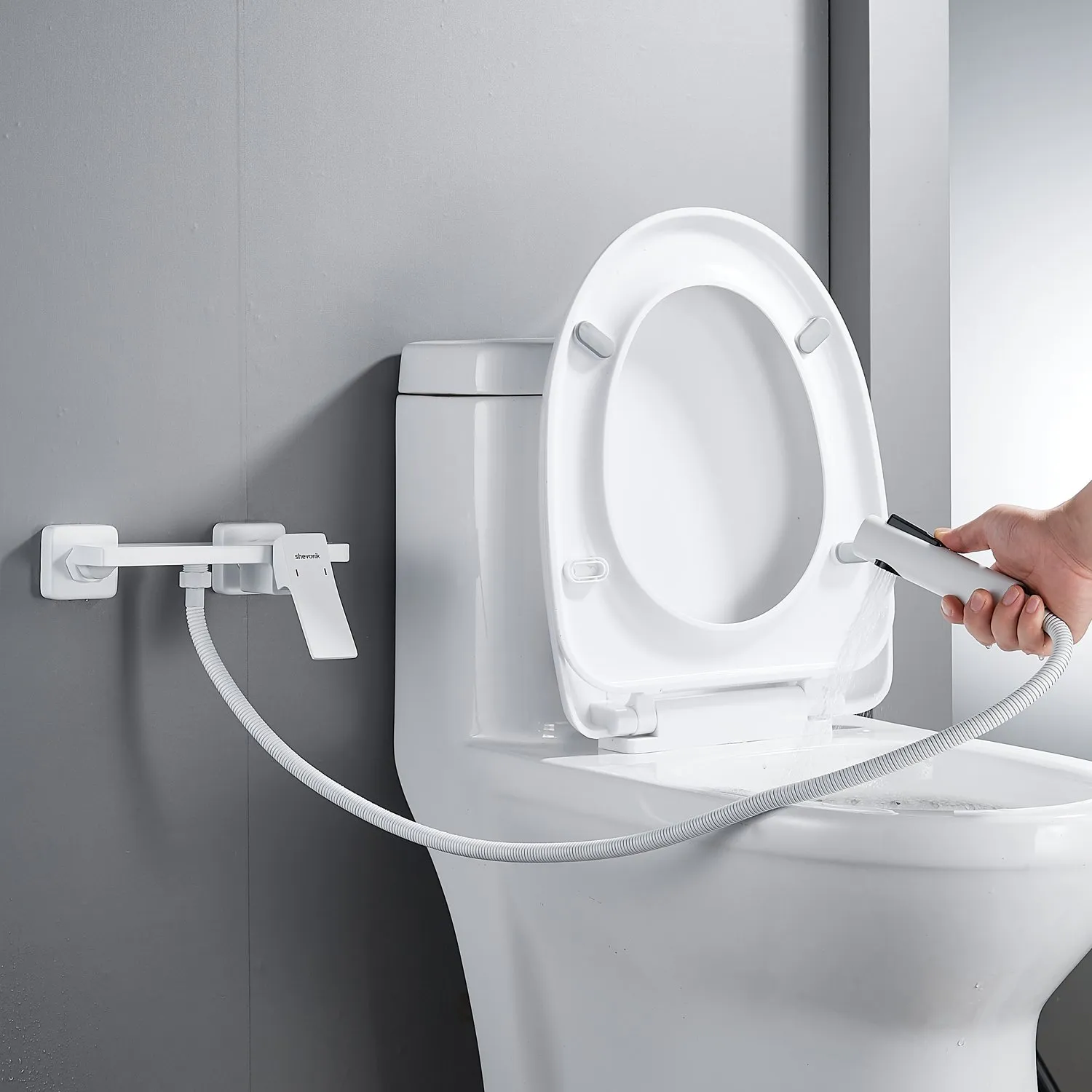 Гигиенический душ со смесителем Shevanik S6105C-1, белый