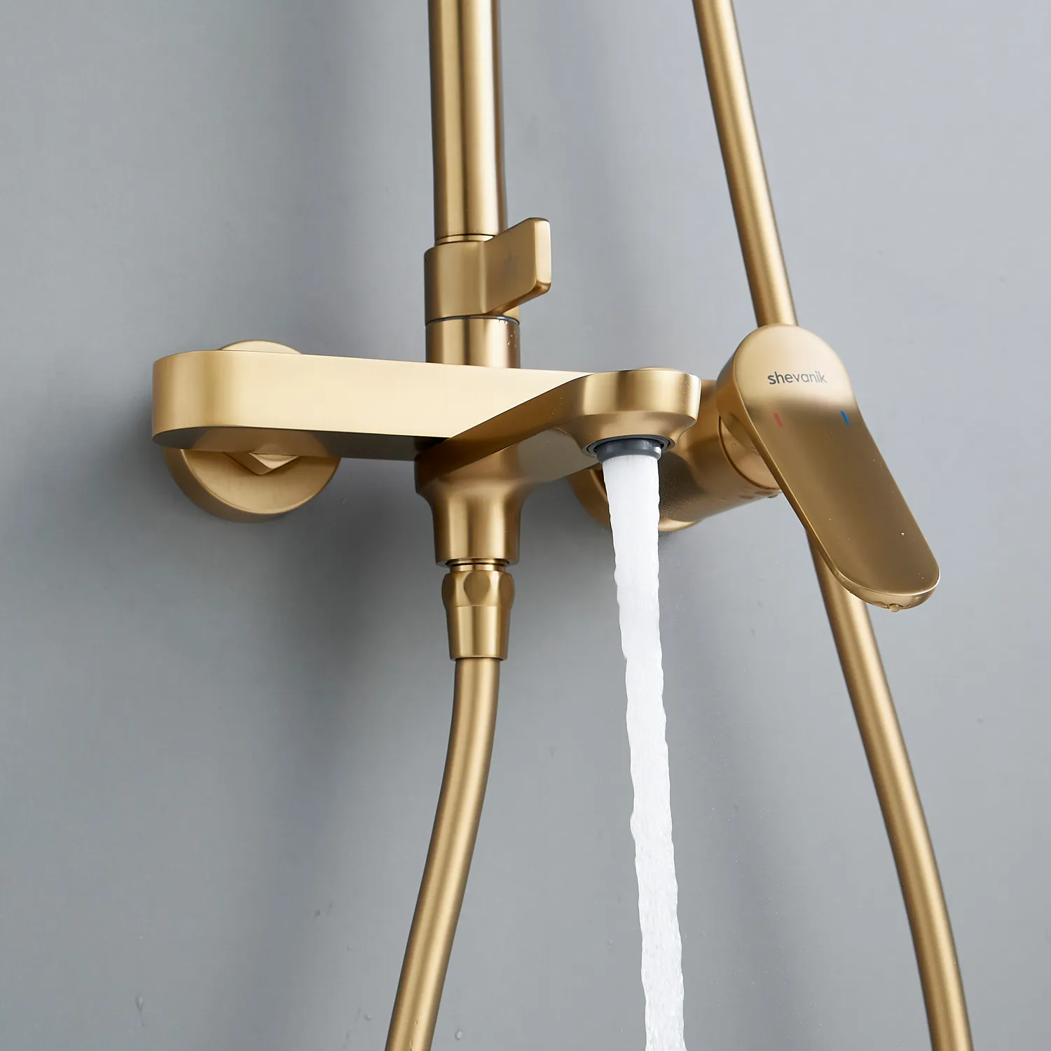 Душевая система Shevanik S4336G, золотой сатин