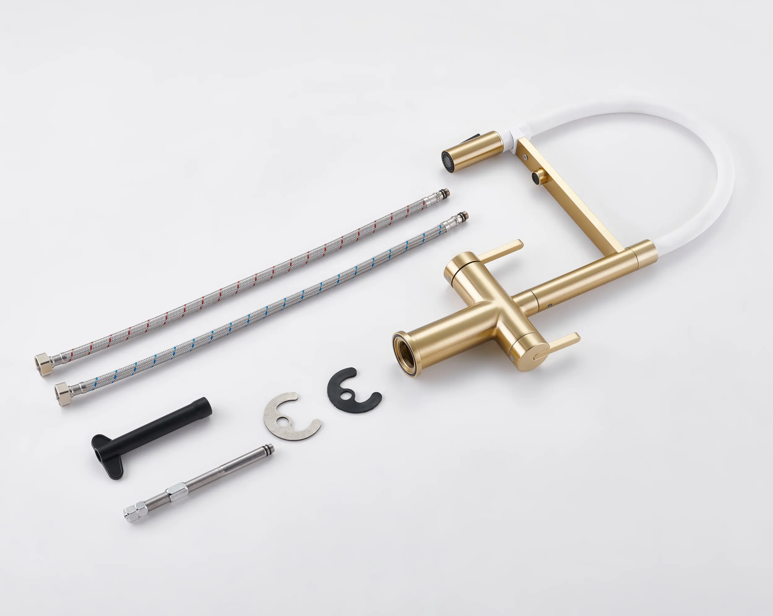 Смеситель для кухни с подключением фильтра для воды Rose R458G, золотой сатин