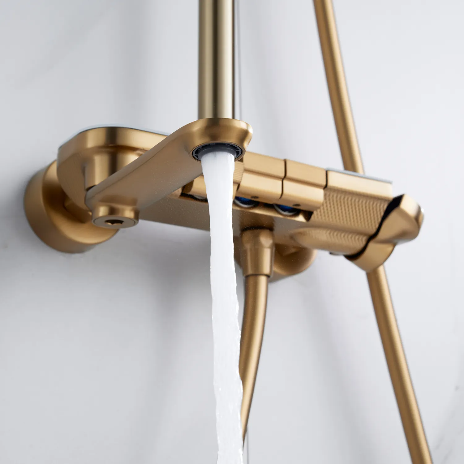 Душевая система Shevanik S4726G, золотой сатин