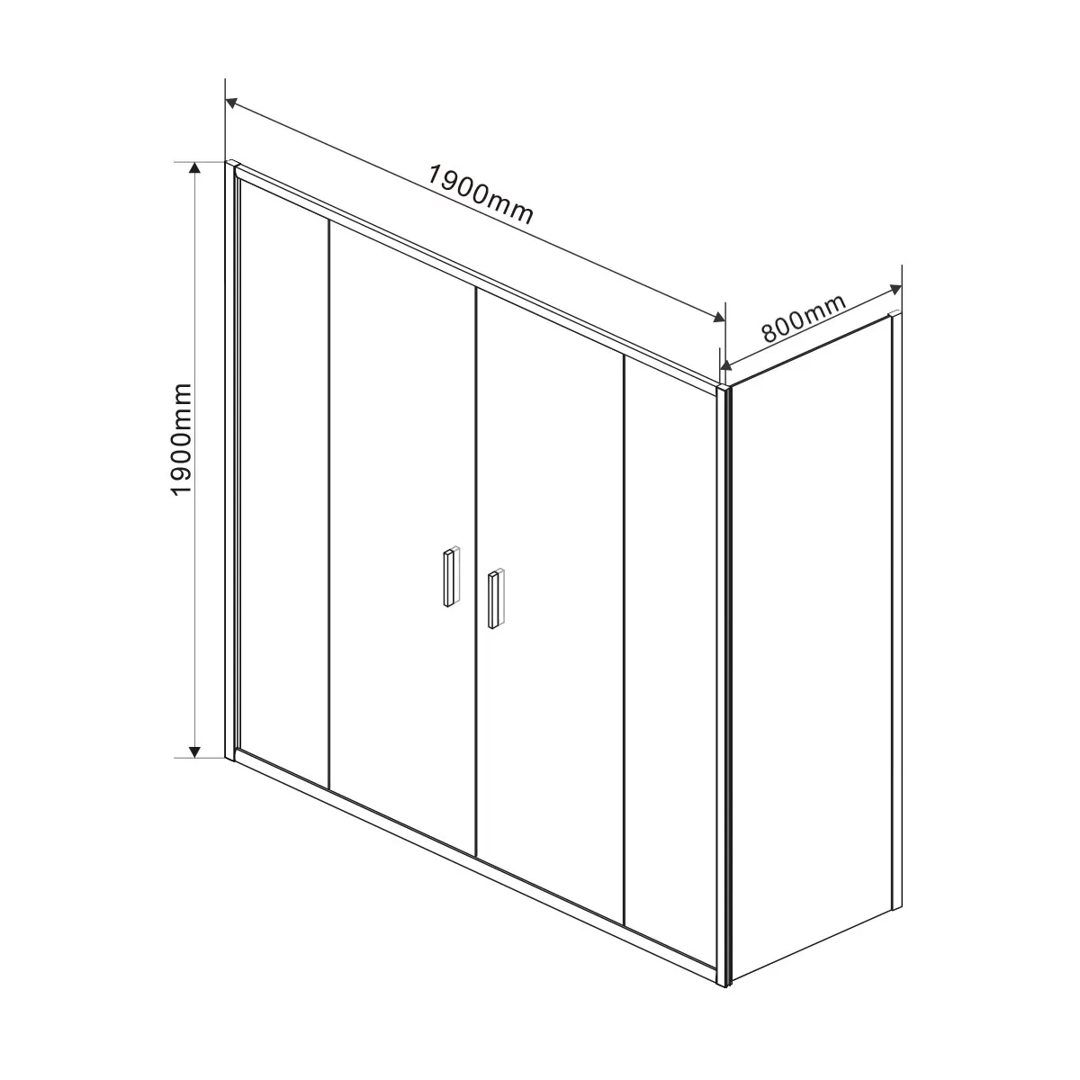 Душевой уголок Vincea Garda (VSR-1G28019CL) 1900х800 мм, хром, стекло прозрачное