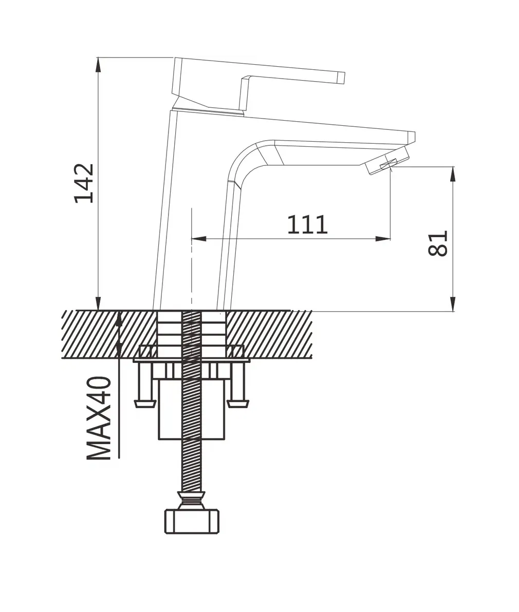 Смеситель для раковины Shevanik S8201H, черный