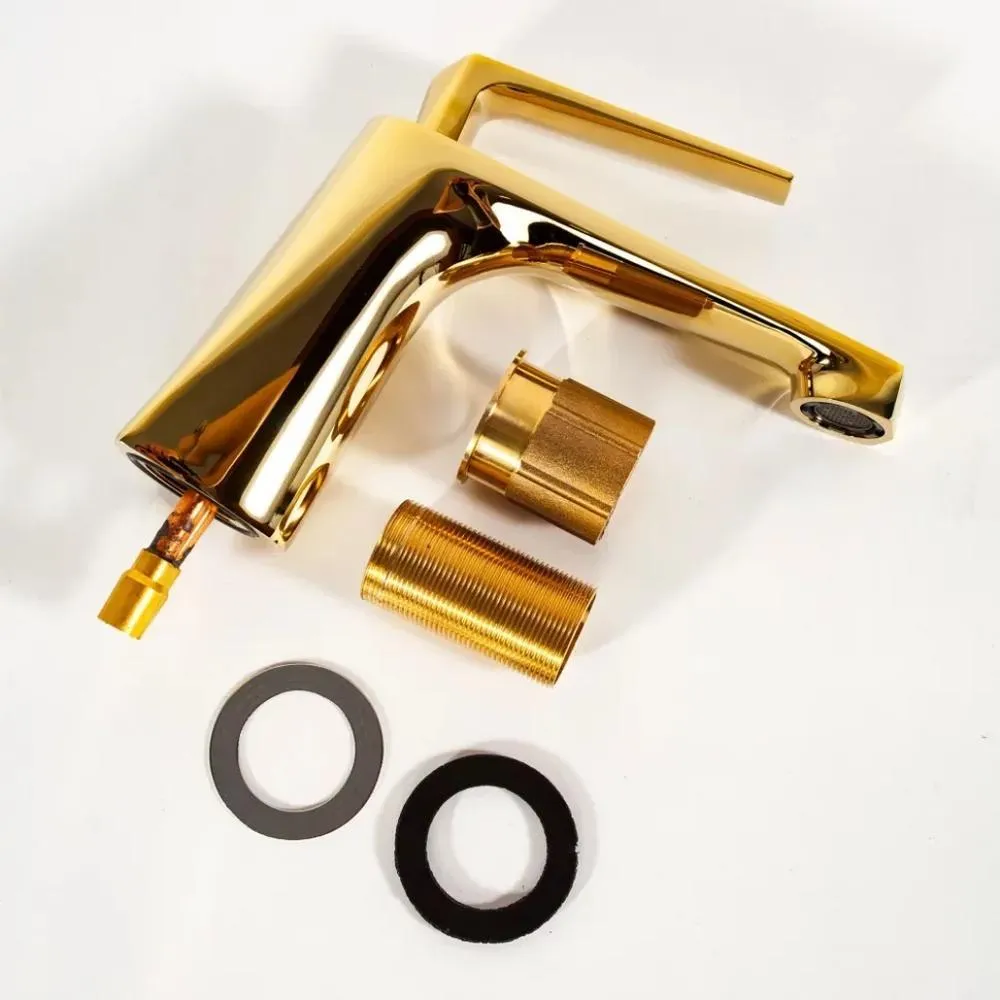 Смеситель для раковины Hansberge H1068GO, золото