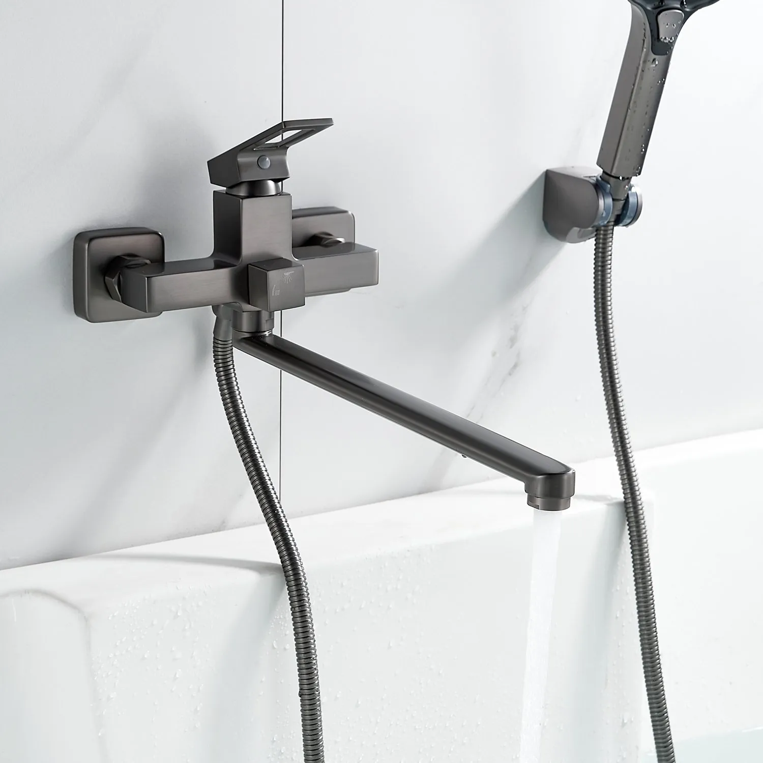 Смеситель для ванны Raffine F2296T, оружейная сталь