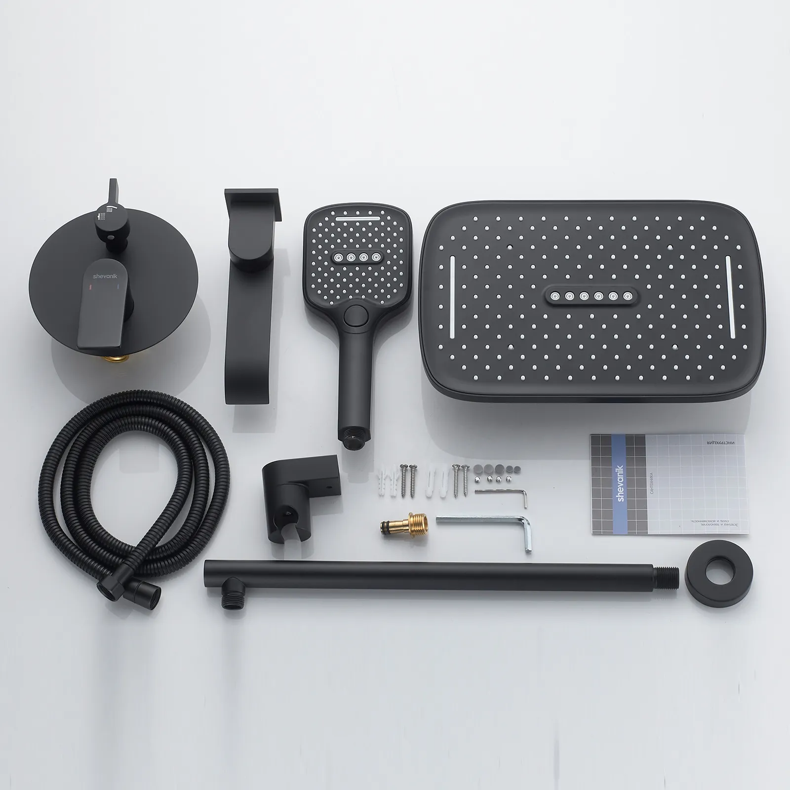 Душевая система встраиваемая Shevanik S4135H, черный