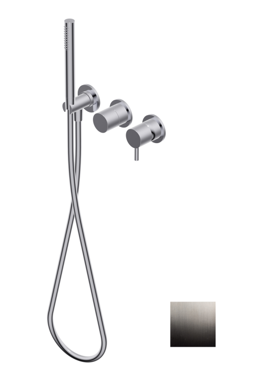 Смеситель для душа Ritmonio Diametro35 S, на 2/3 потребителя, с переключателем, Brushed Black Chrome (PR52GG201BLX)