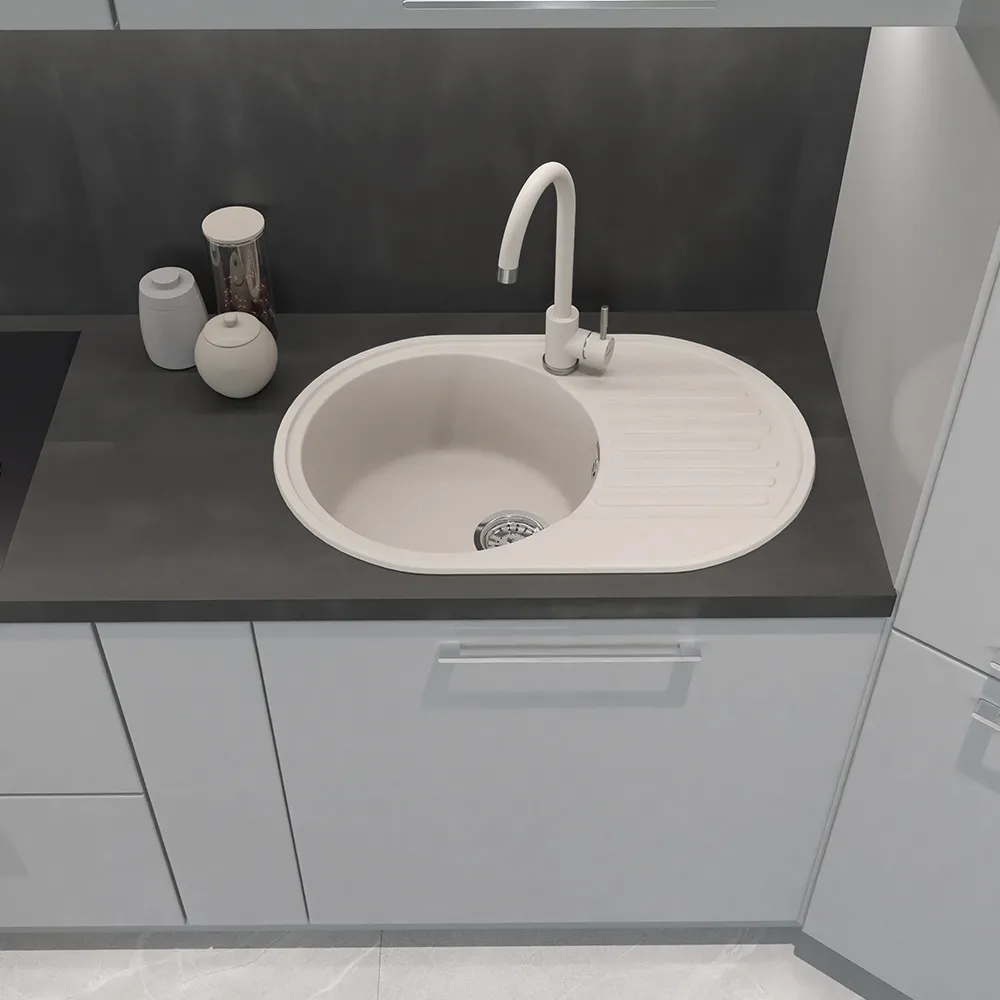 Смеситель для кухни GranFest Z-5410, белый