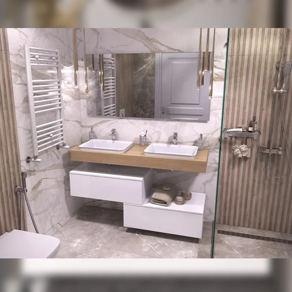 Тумба Velvex подвесная Unit 80, выс. 27, выдв. ящик, белый лед (tp.UNI.80.1Y белый глянец)