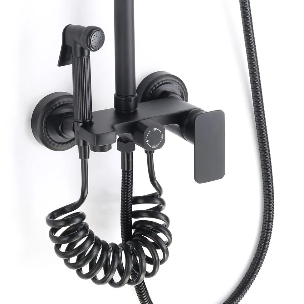 Душевая система с гигиеническим душем D-Lin D10A06, черный