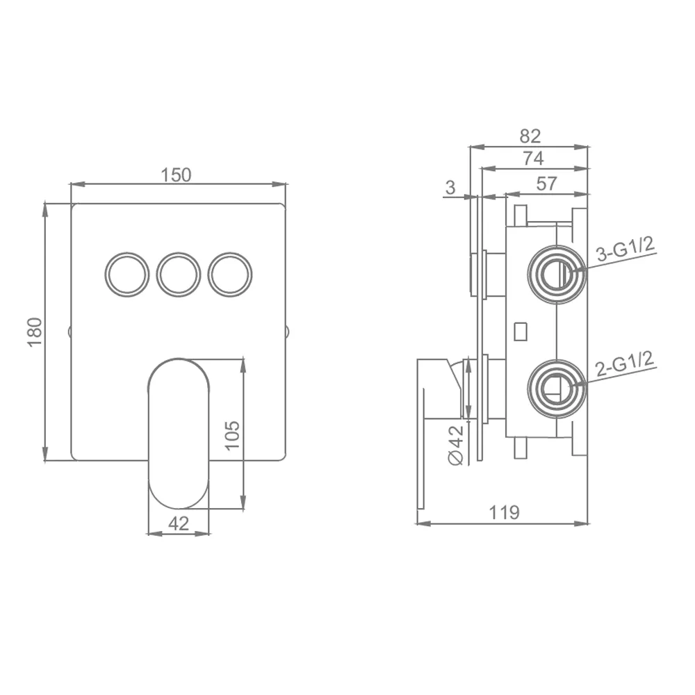 Смеситель для душа Raglo R50.273, хром