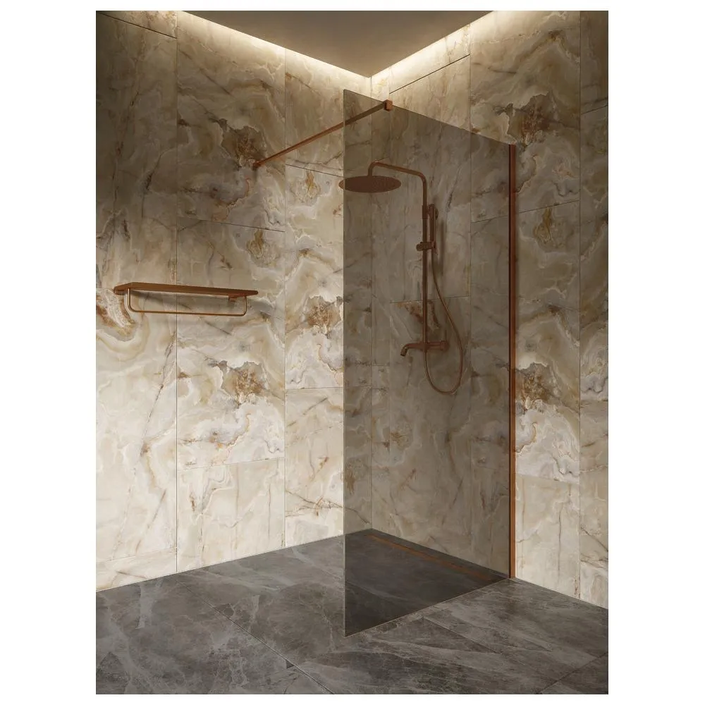 Душевая перегородка Knotlor WI100TG0RB 100х200, бронза