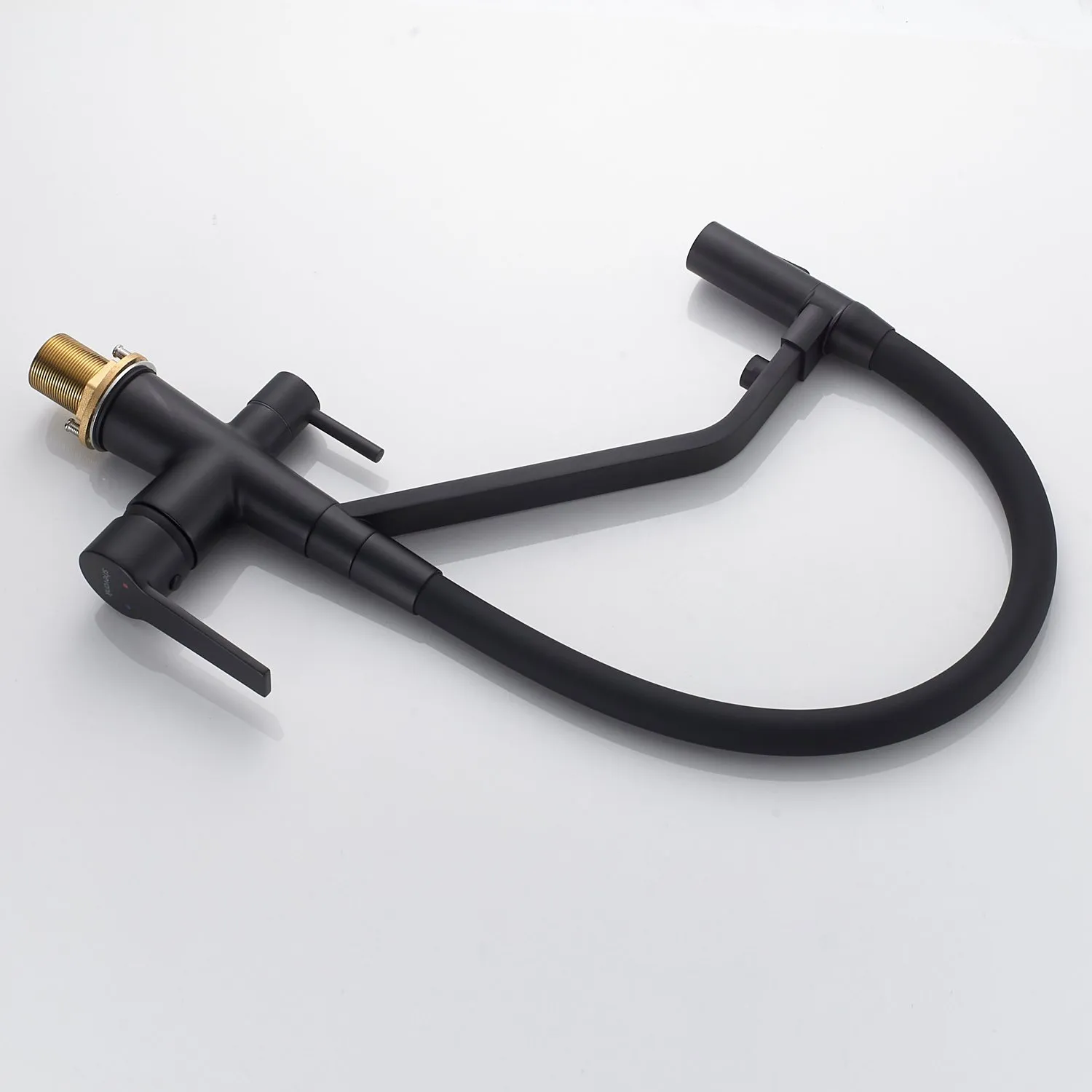 Смеситель для кухни с гибким изливом и подключением фильтра Shevanik S278H, черный