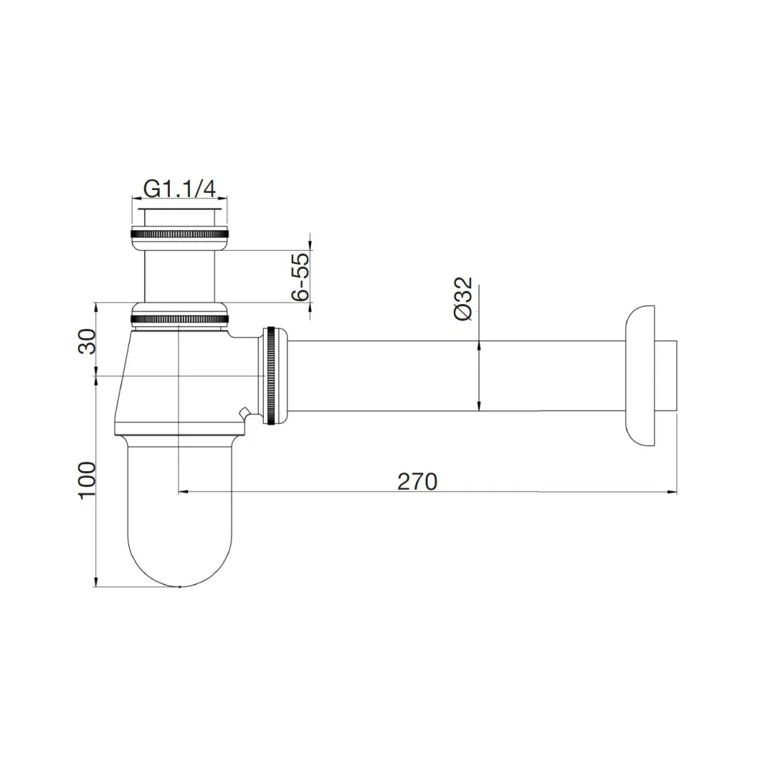 Сифон для раковины Webert AC0021010, золото
