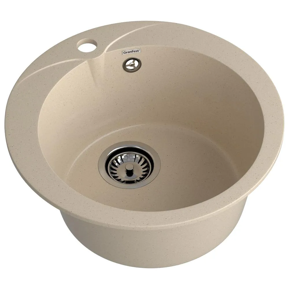 Кухонная мойка GranFest RONDO 480, кашемир