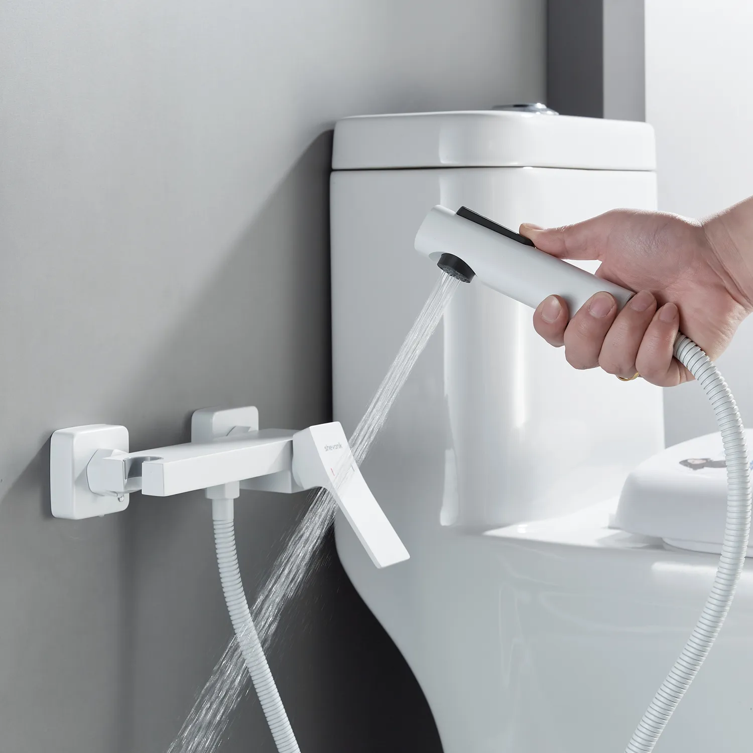 Гигиенический душ со смесителем Shevanik S4005C-1, белый