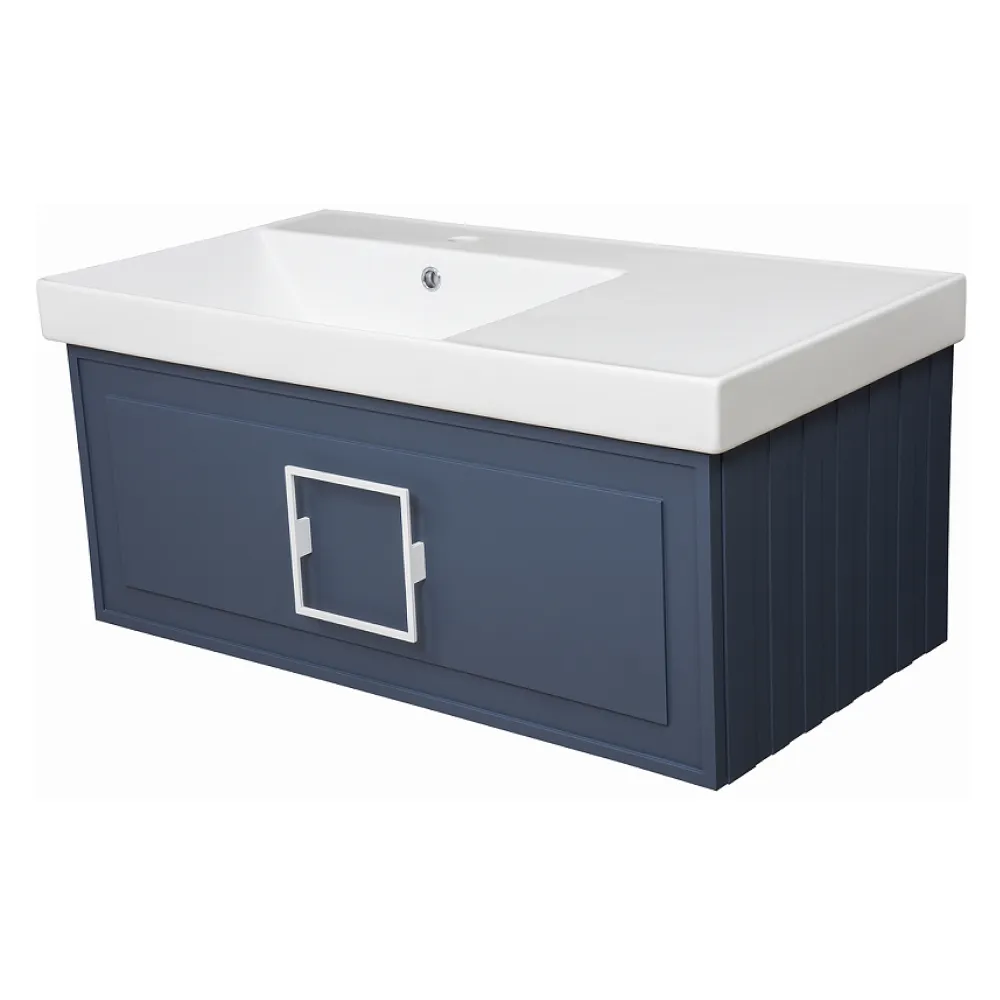Тумба под раковину подвесная La Fenice Cubo FNC-01-CUB-BG-90, синяя