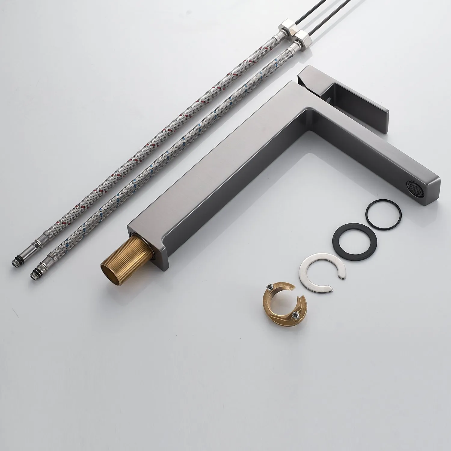 Смеситель для раковины высокий Rose R18T R1811T-1, оружейная сталь