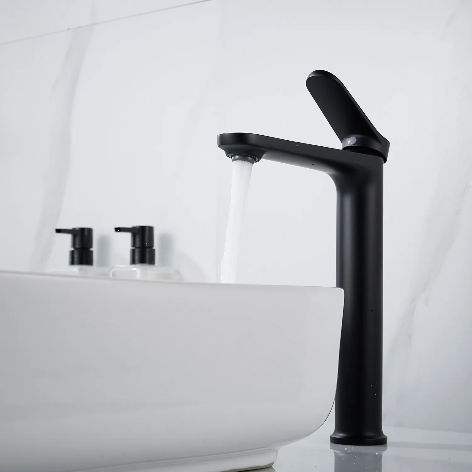 Смеситель для раковины высокий Shevanik S4311H, черный