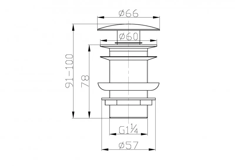 Донный клапан BelBagno, хром (BB-SC-CRM)