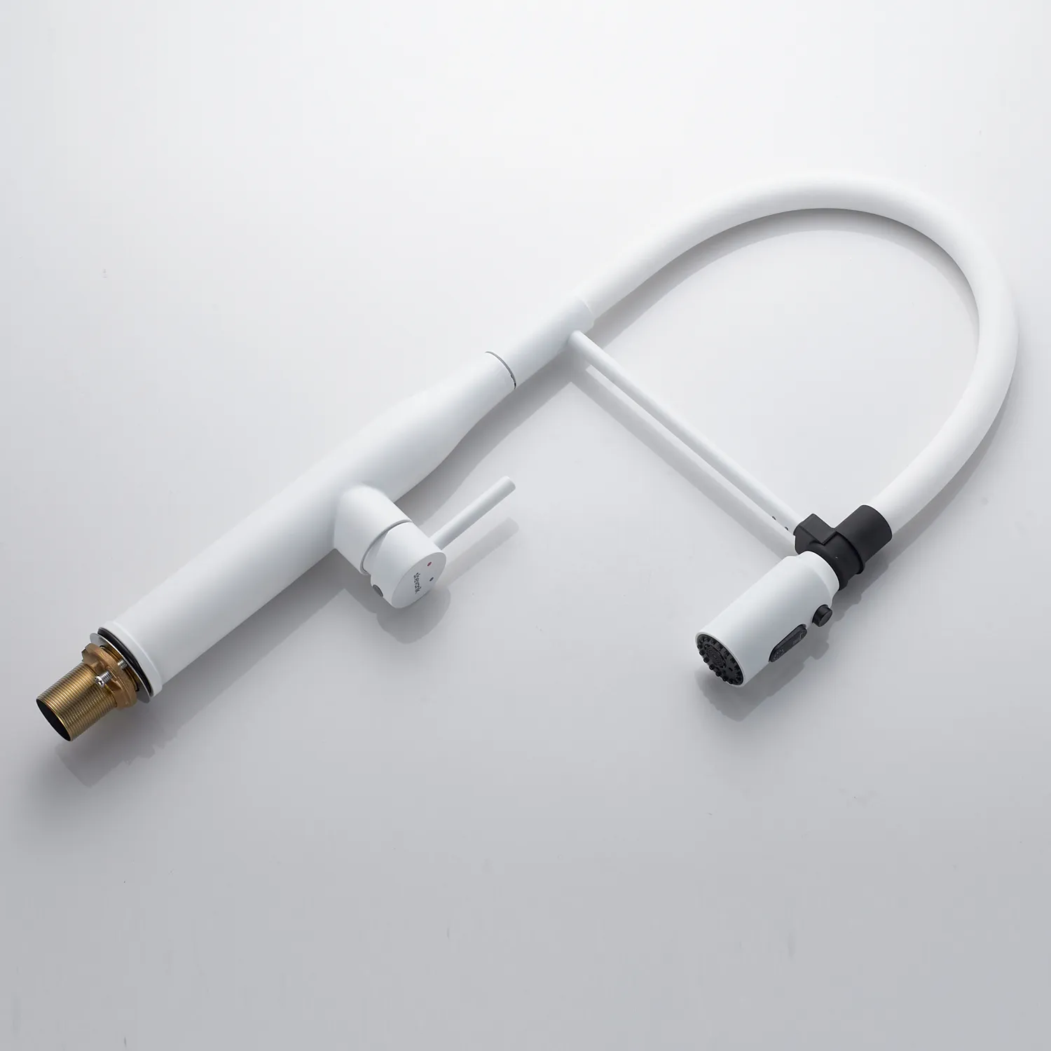 Смеситель для кухни с гибким изливом и режимом "душ" Shevanik S123C-1, белый