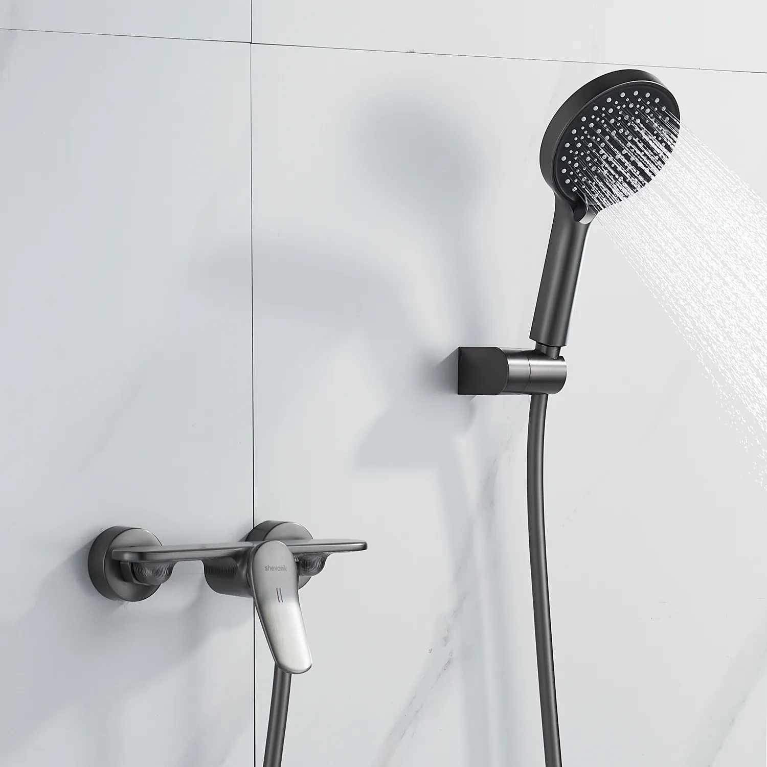 Смеситель для душа Shevanik S4716T, оружейная сталь