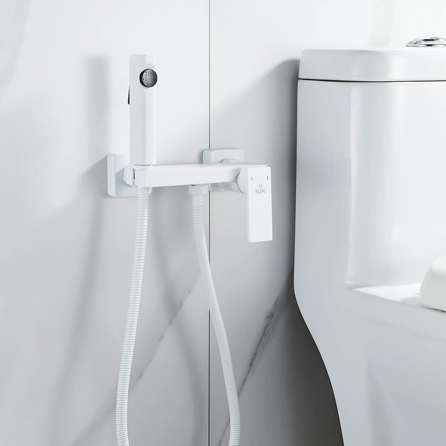 Гигиенический душ со смесителем Rose R1805C-1, белый