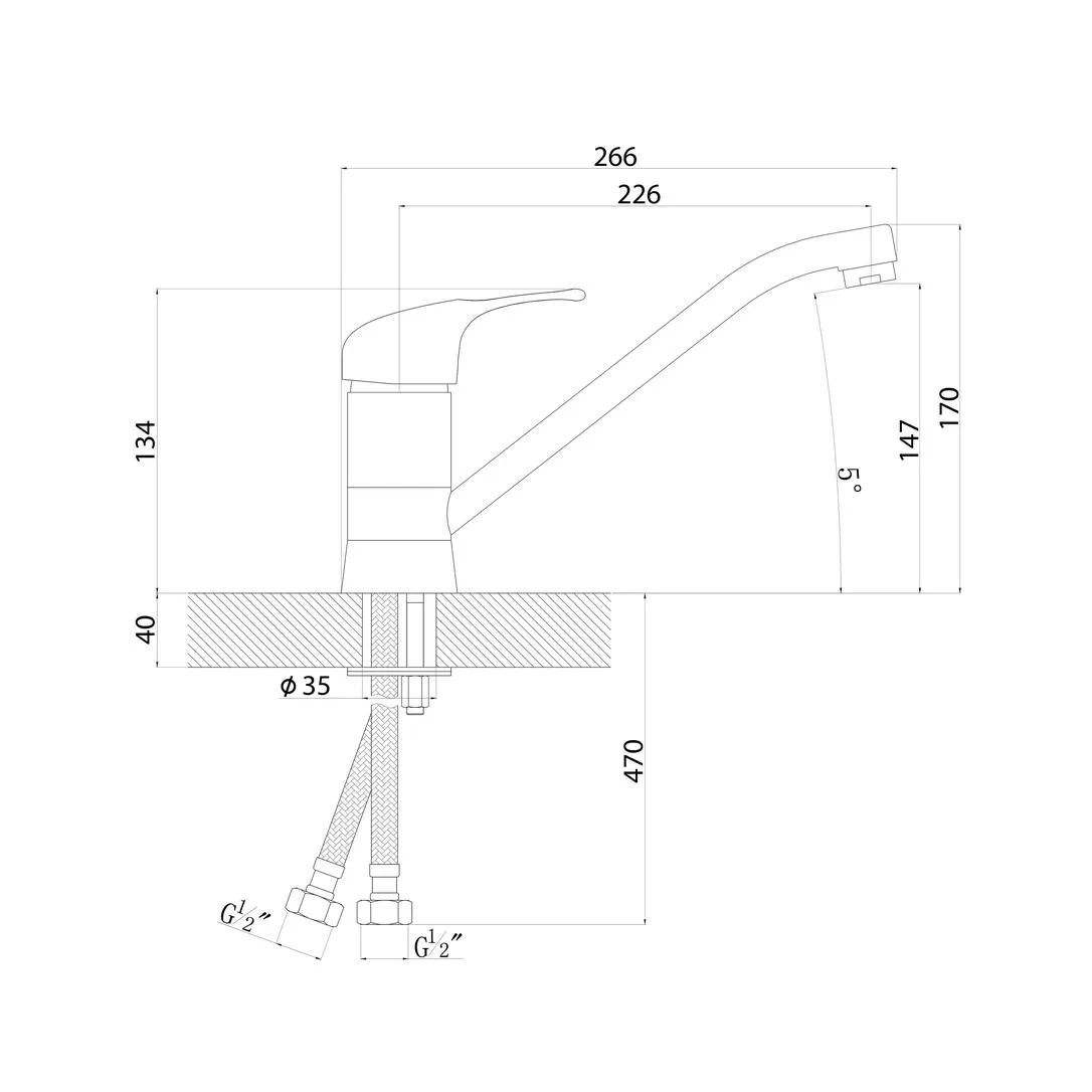 Смеситель для кухни Florentina ГАММА 313.05L.1123.307, серый шёлк
