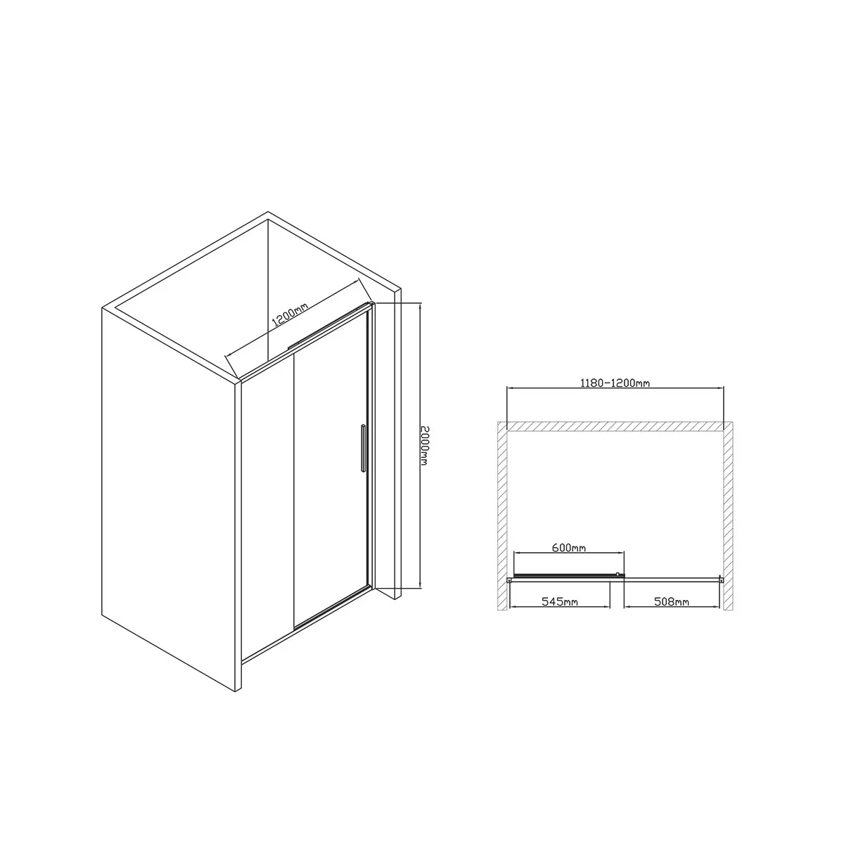Душевая дверь Vincea Slim-U (VDS-2SU120CL) 1200х2000 мм, хром, стекло прозрачное
