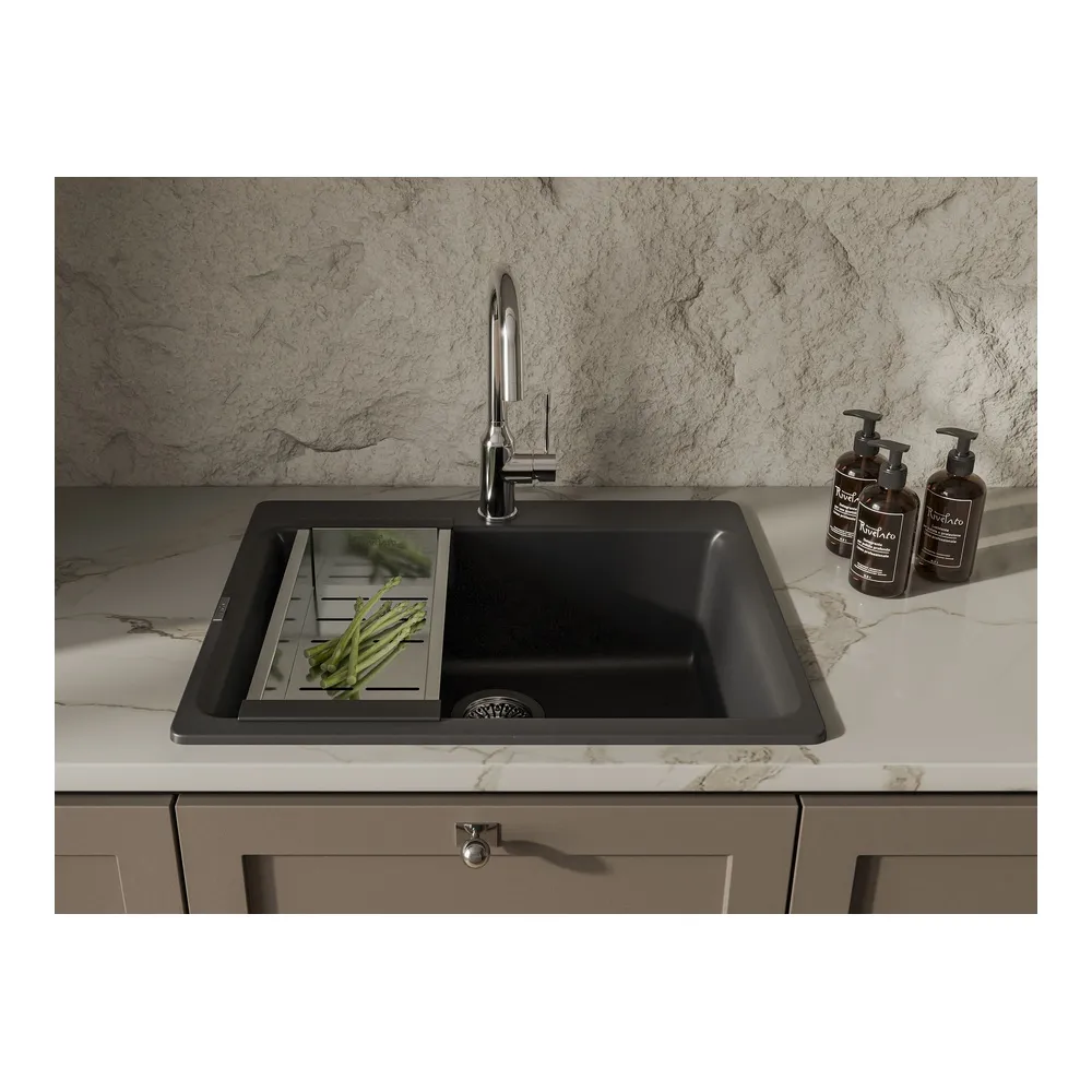 Коландер Rivelato RK-1845, нержавеющая сталь/черный