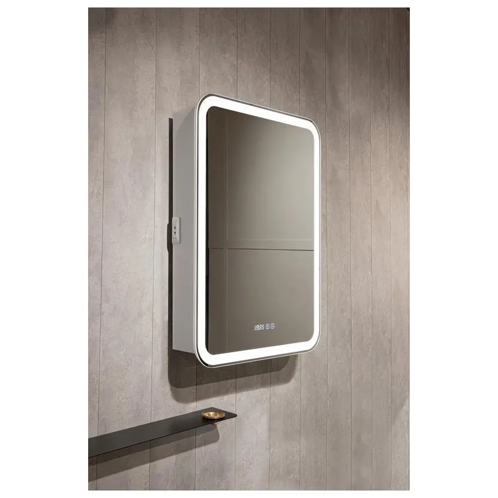 Зеркало-шкаф Silver Mirrors Фиджи 50 - 4.2 левый (часы, ТХ, сенсорный выключатель)