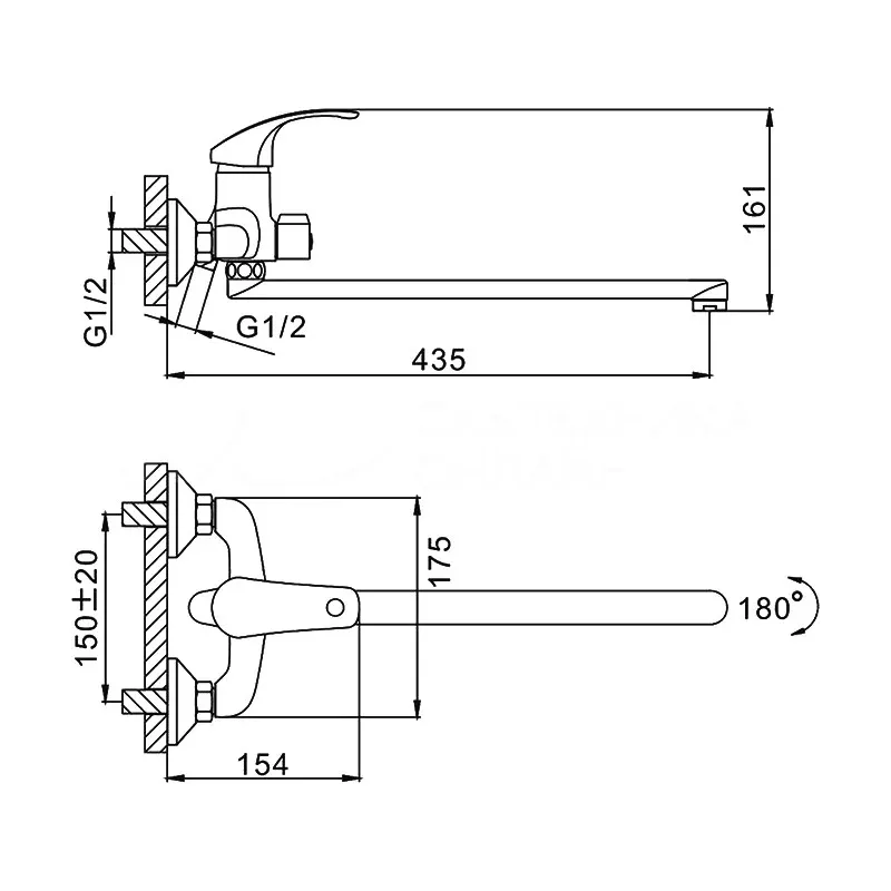 Смеситель для ванны FRAP F2236, хром