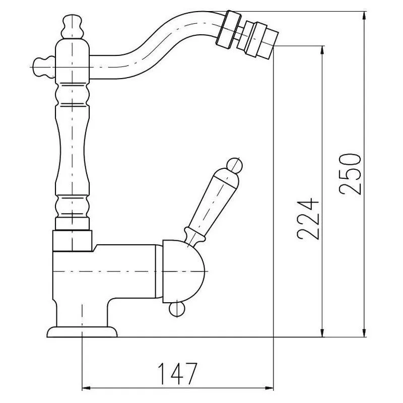 Смеситель для биде Rav Slezak LABE L008.5/9SM, бронза