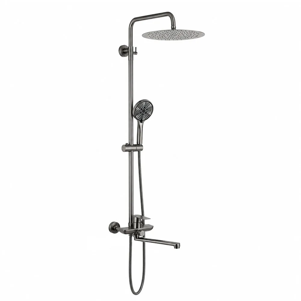 Душевая система FRAP F24806-9, оружейная сталь