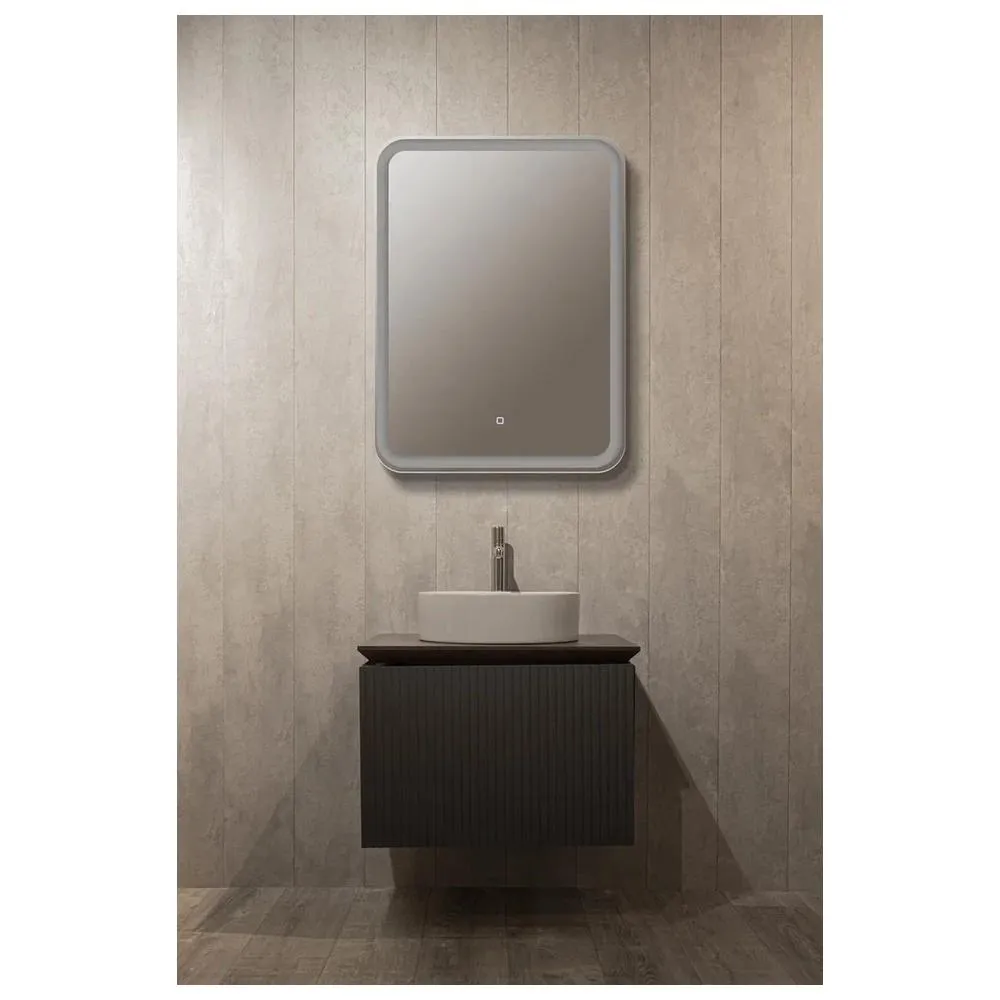 Зеркало-шкаф Silver Mirrors Фиджи BLACK 60 - 4.2 левый (часы, ТХ, сенсорный выключатель)