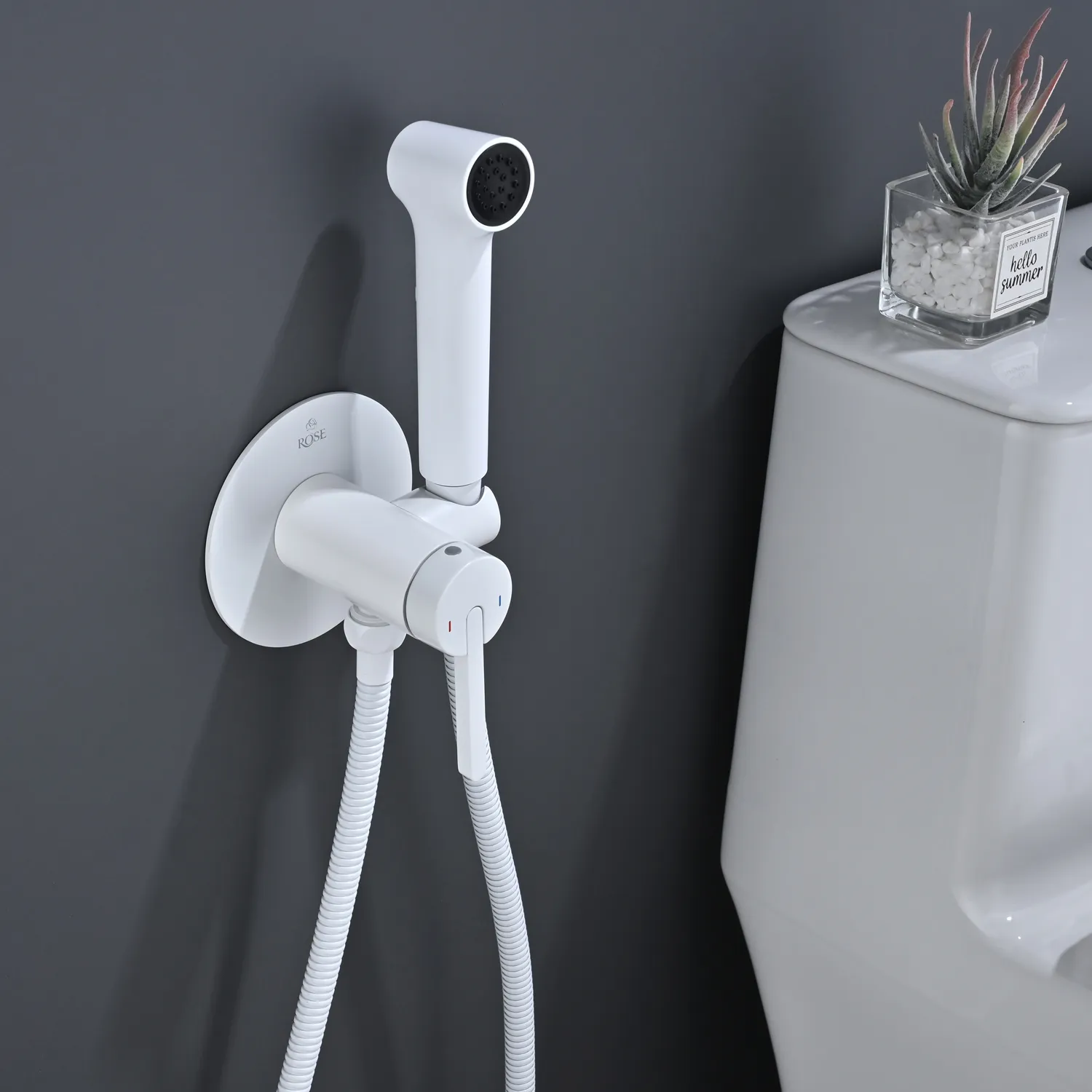 Гигиенический душ со смесителем Rose R235C, белый