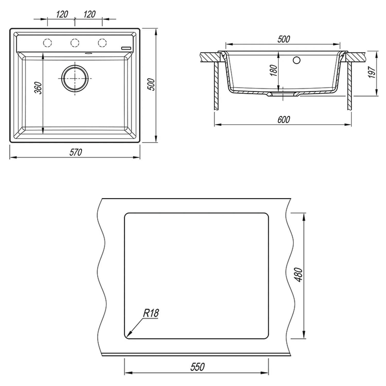Кухонная мойка Florentina КОНСУЛ 23.020.D0570.202, шампань