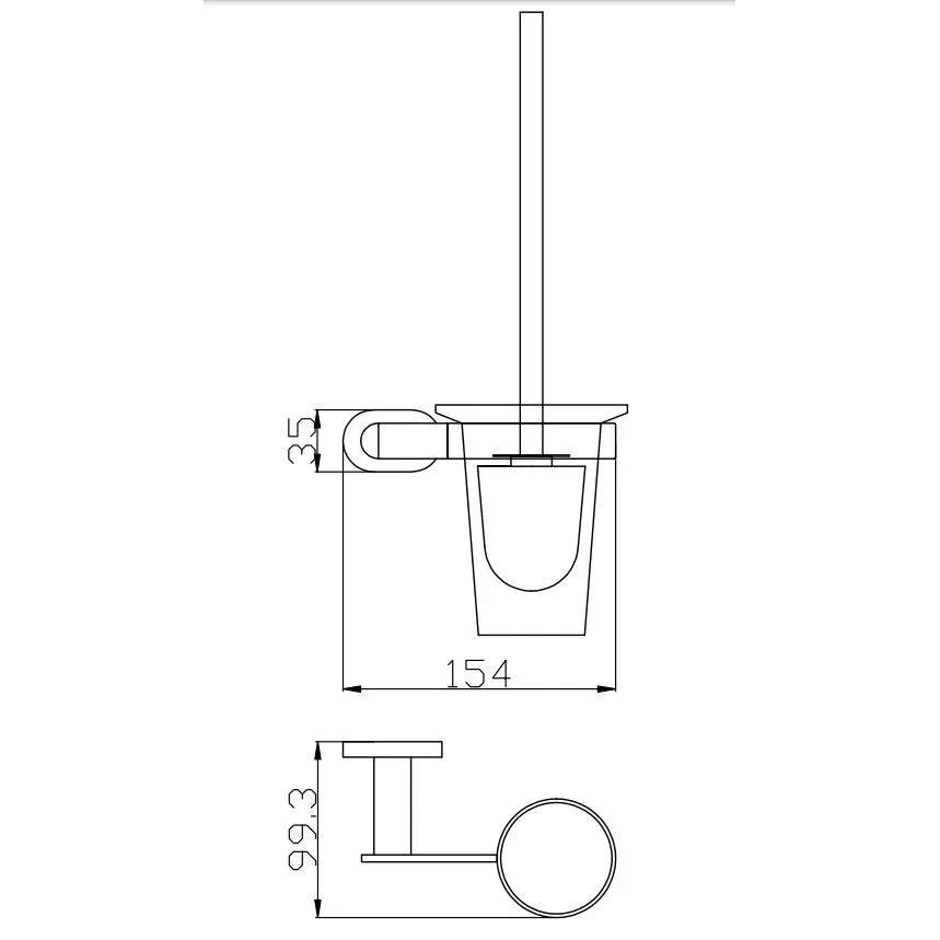 Ершик для унитаза Rav Slezak YUKON YUA0500CMATZ, черный/золото