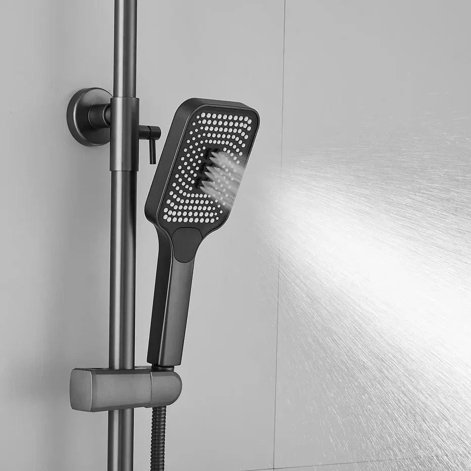 Душевая система Shevanik S9136T, оружейная сталь