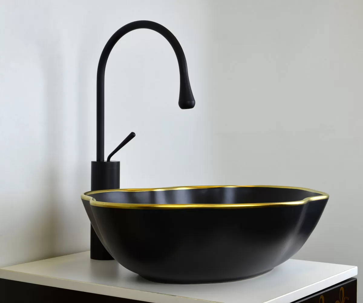 Раковина-чаша Bronze de Luxe черная  (1395)