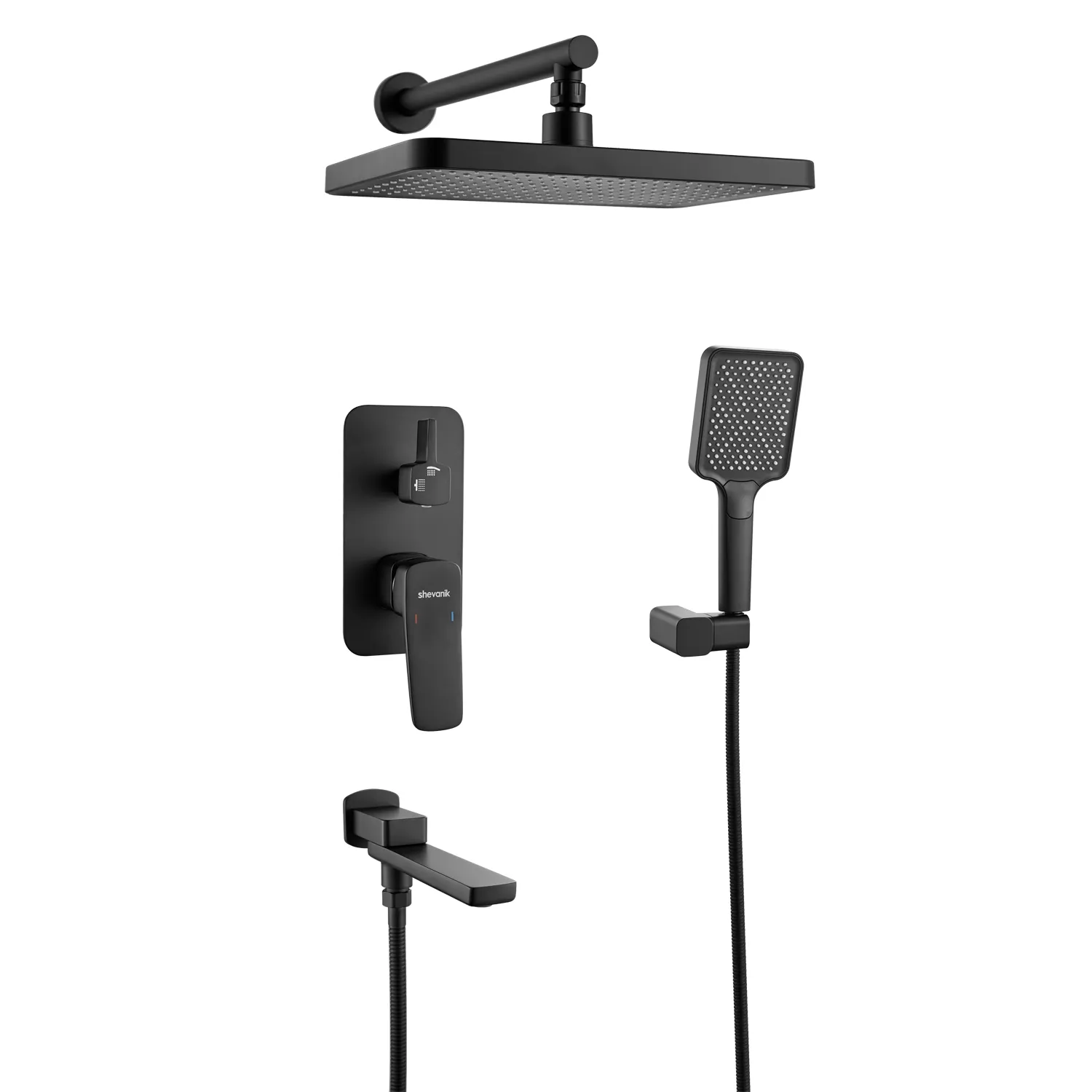 Душевая система встраиваемая Shevanik S9935H, черный