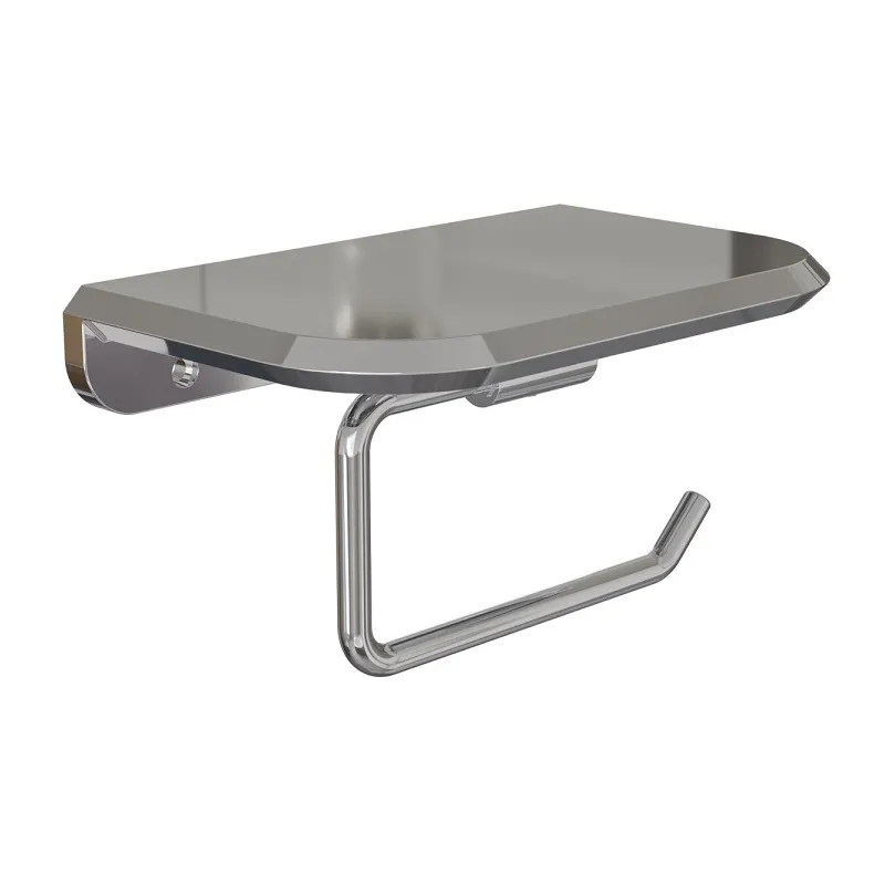 Держатель для туалетной бумаги с полочкой Knotlor PH103C, хром