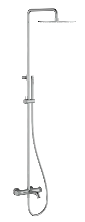 Душевая стойка Splendy Relax P термостатический смеситель с фиксированным изливом золото матовое брашированное (RP208ZTR30C1GM)