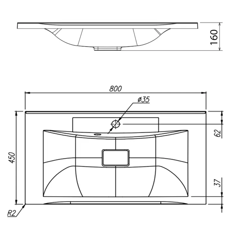 Раковина Florentina Прима 80 см 10.010.00800.001, белая