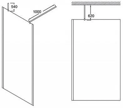 Душевой уголок Jacob Delafon Contra (90х200 см) (прозрачное стекло)