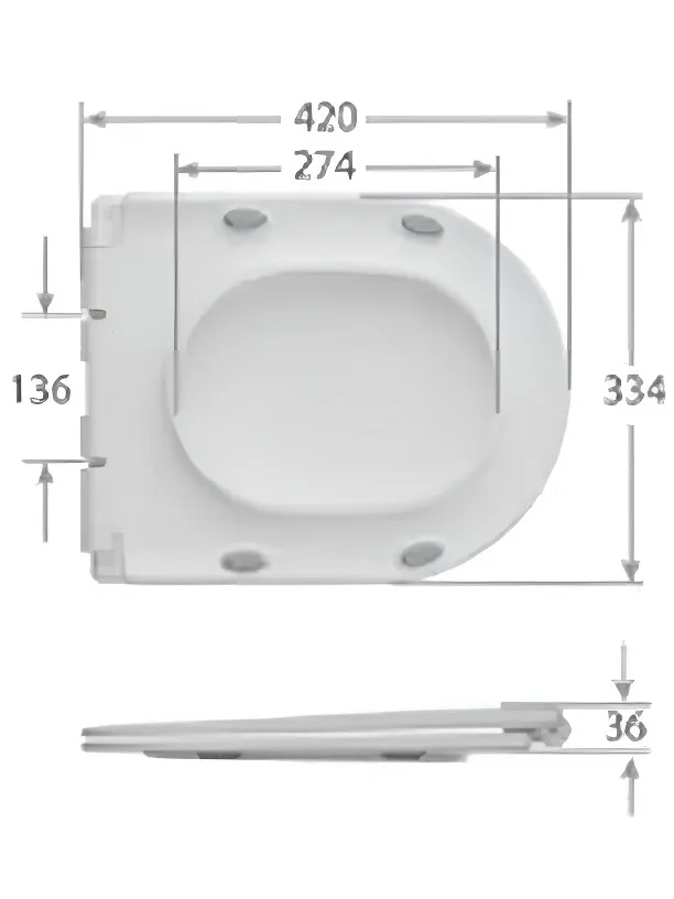 AQ4002-00 Сидение с крышкой (дюропласт) ROUND (для AQ4412, AQ4422, AQ4452), SoftClose, QuickRelease, белая