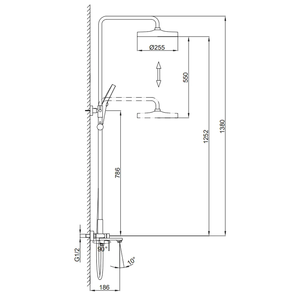 Душевая система FRAP F2488, хром